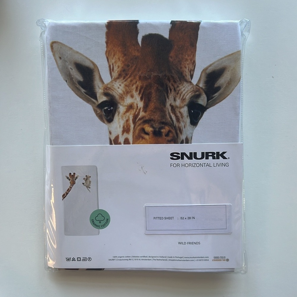 SNURK LIVING Wild Friends Crib Sheet in White